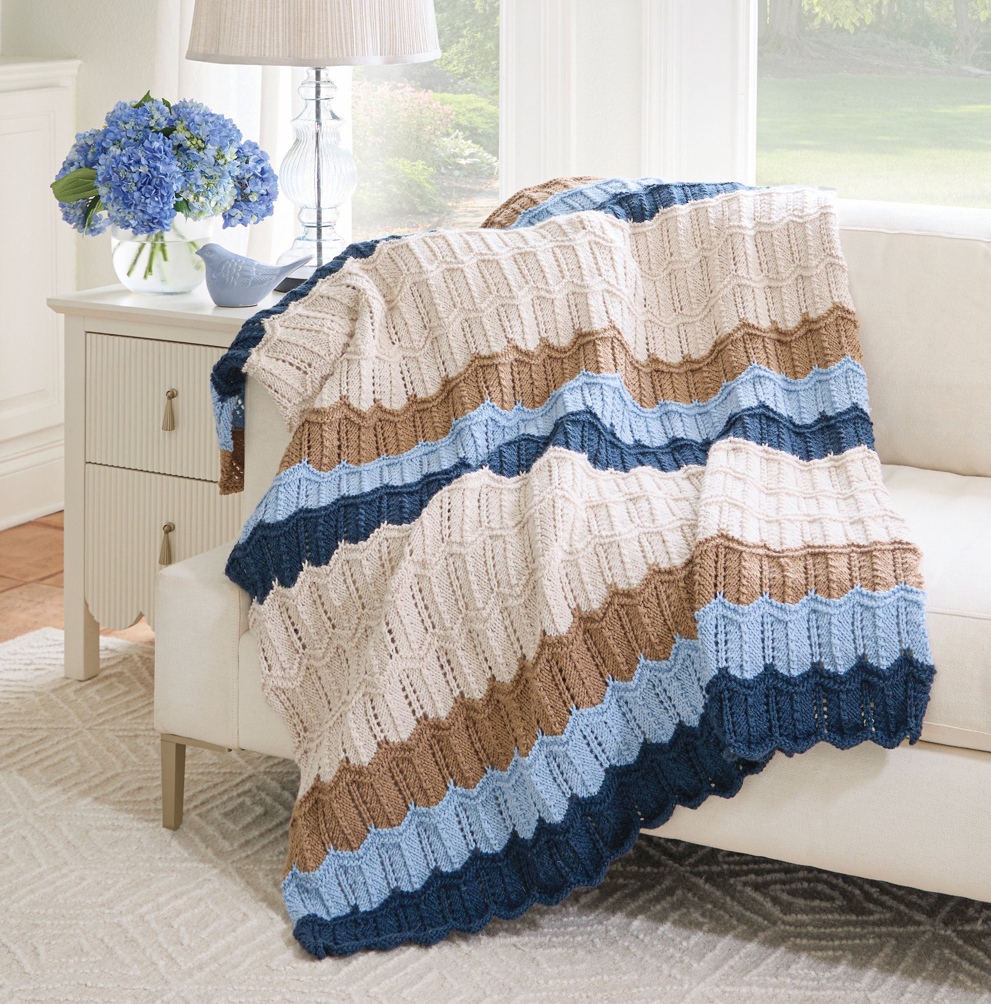 Rippled Tranquility Blanket – Mary Maxim