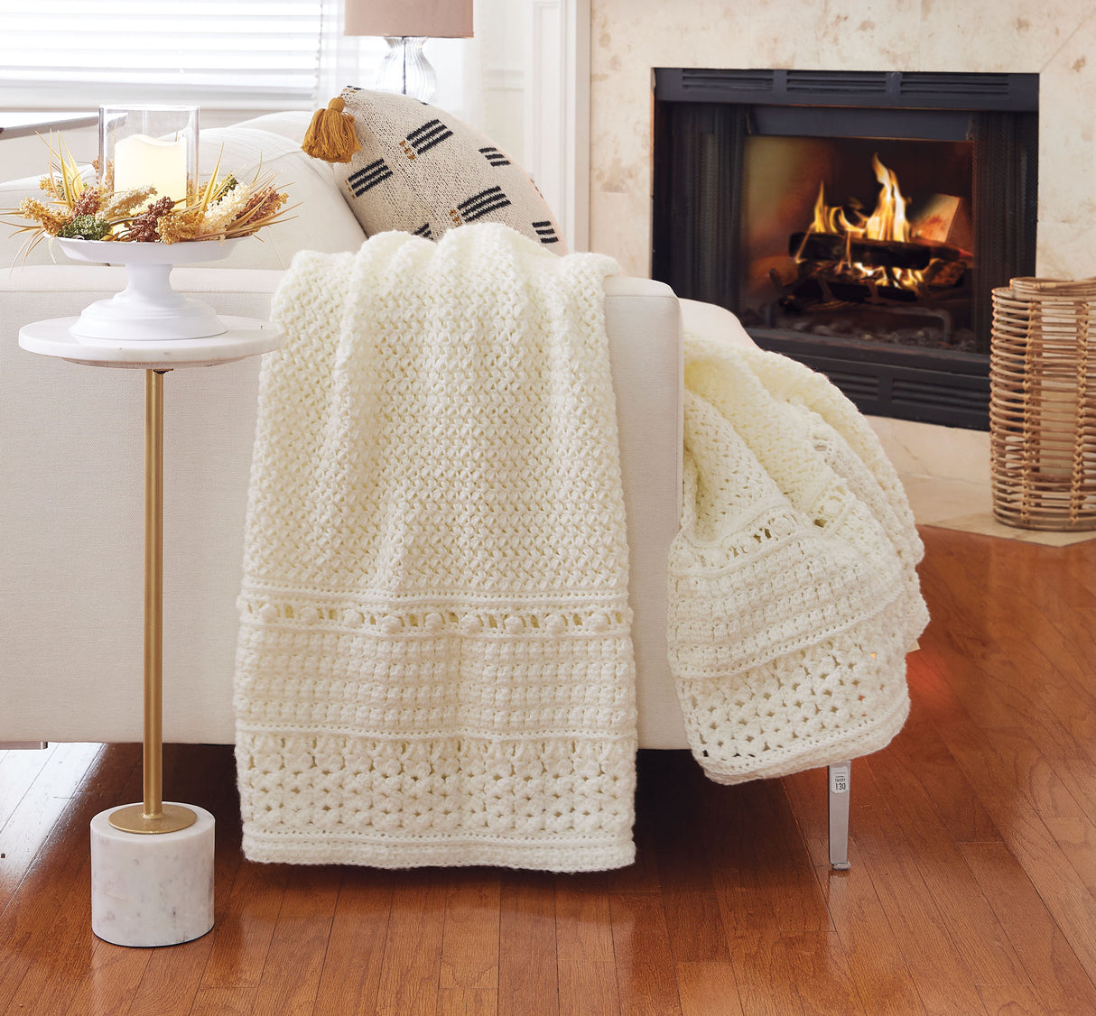 Pebbled Aran Crochet Afghan