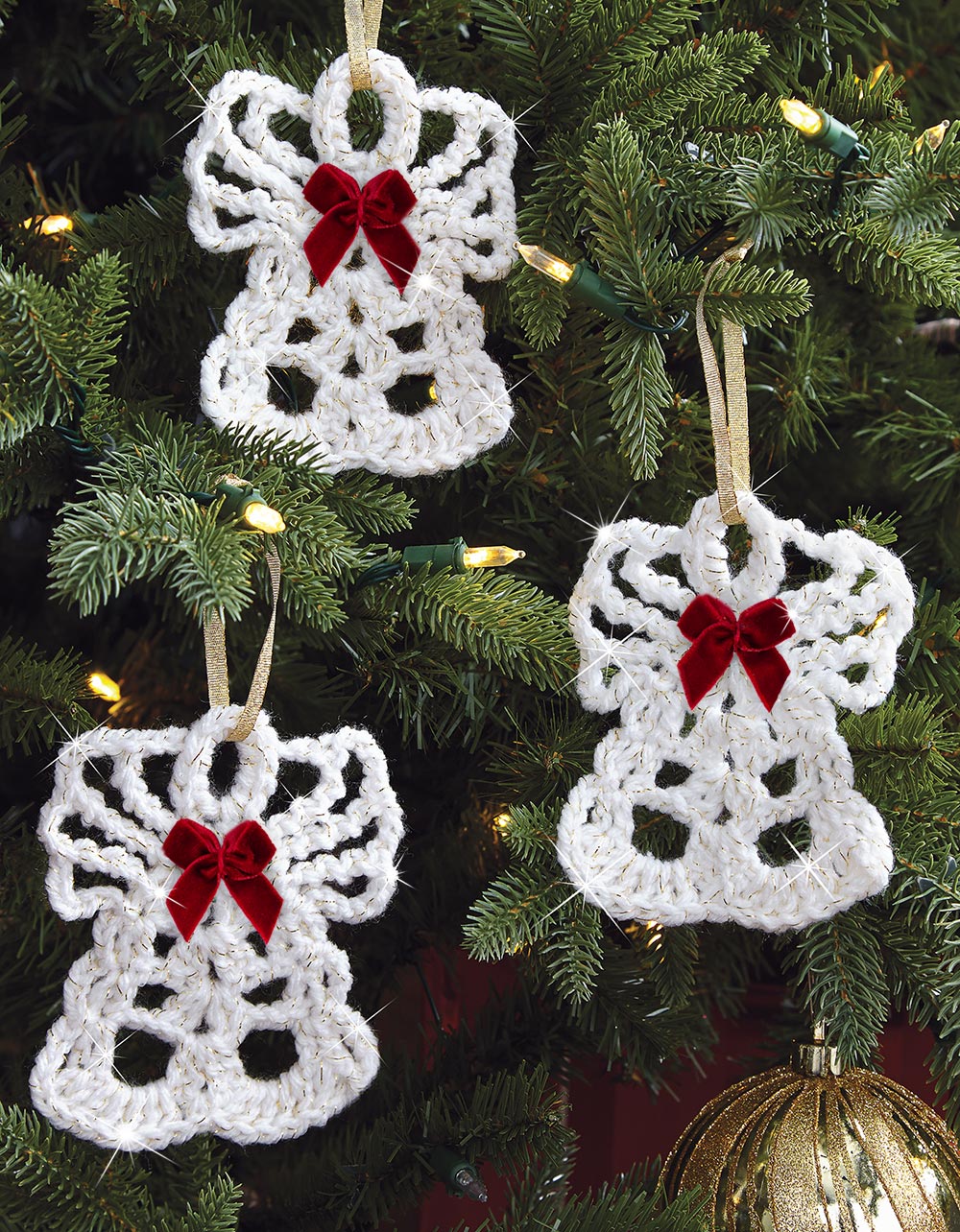 Ornements au crochet d'anges scintillants