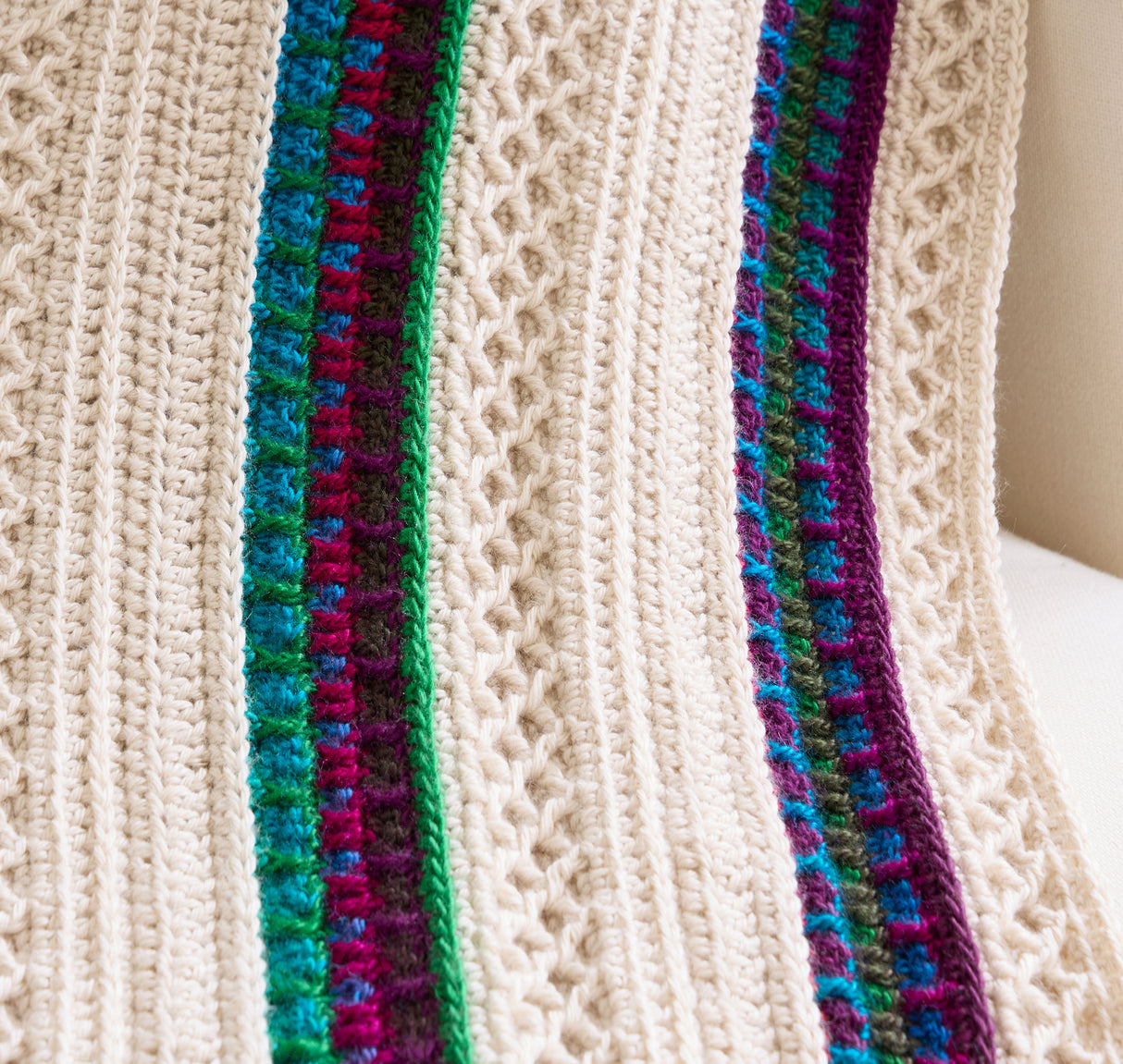 Diamond Lattice Crochet Throw