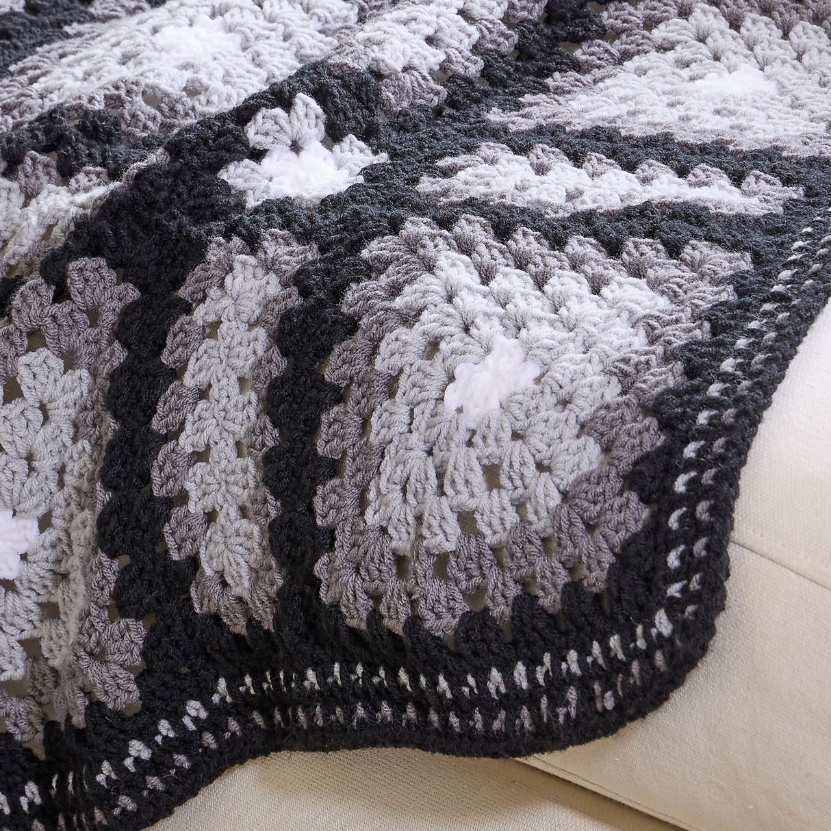Black & Gray Geometric Afghan