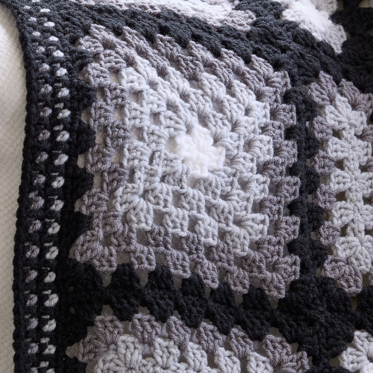Black & Gray Geometric Afghan