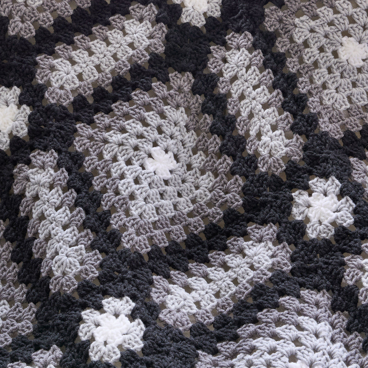 Black & Gray Geometric Afghan