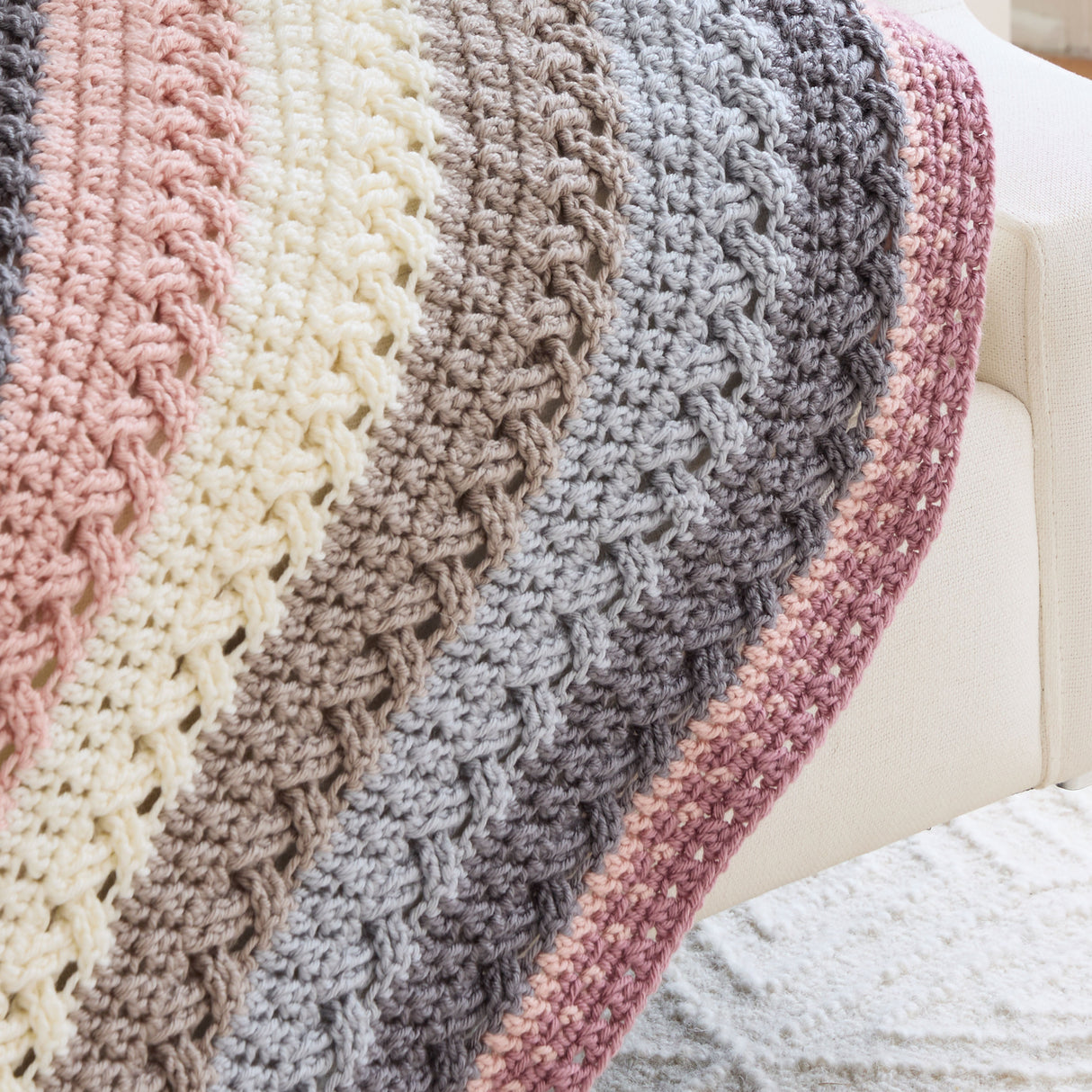 Textures Squared Crochet Blanket