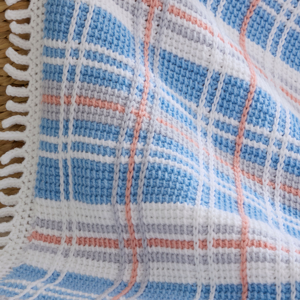 Plaid Baby Crochet Blanket