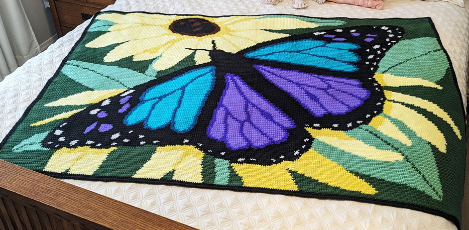 Majestic Butterfly Crochet Afghan Kit 