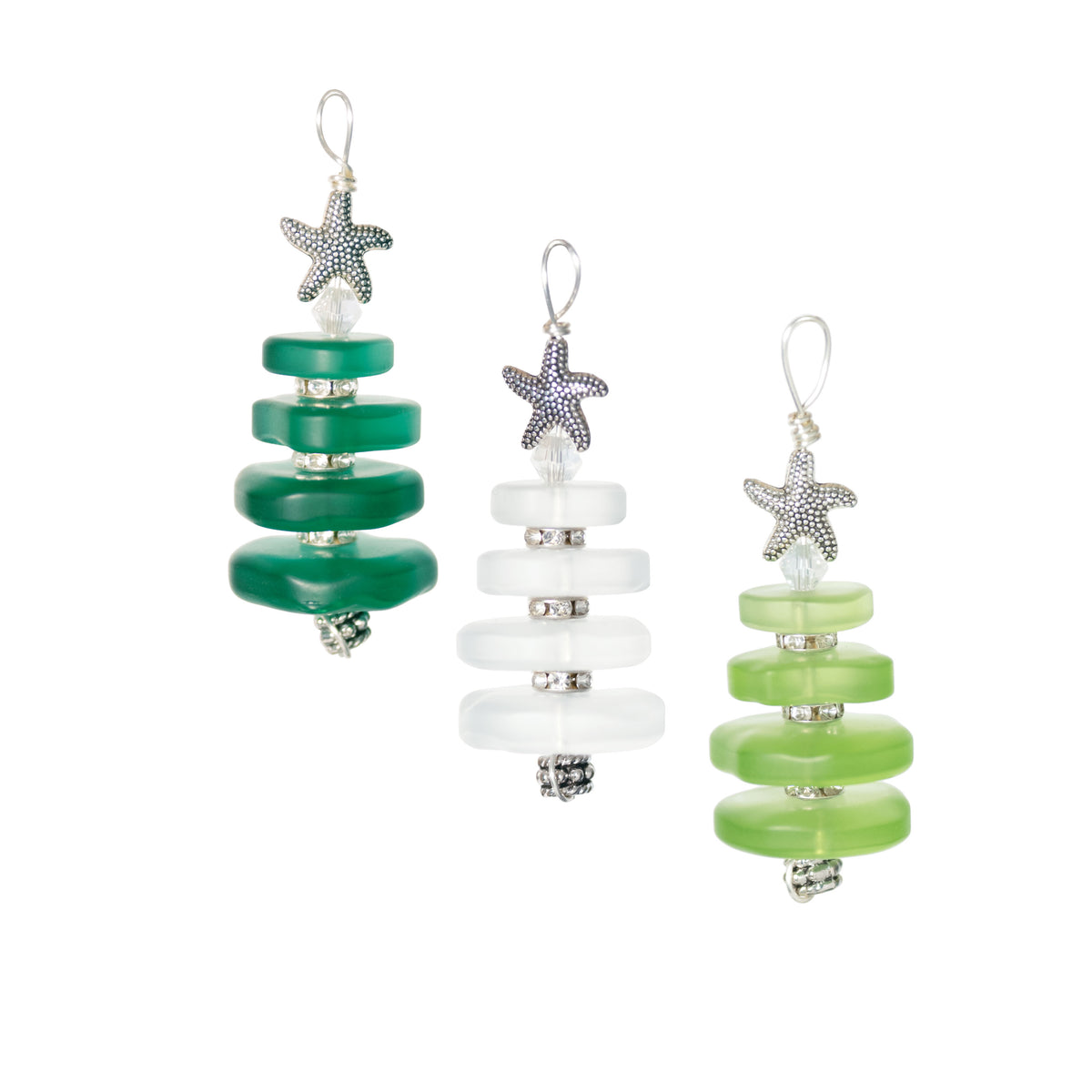 Sea Glass Stacked Christmas Tree Ornaments Kit