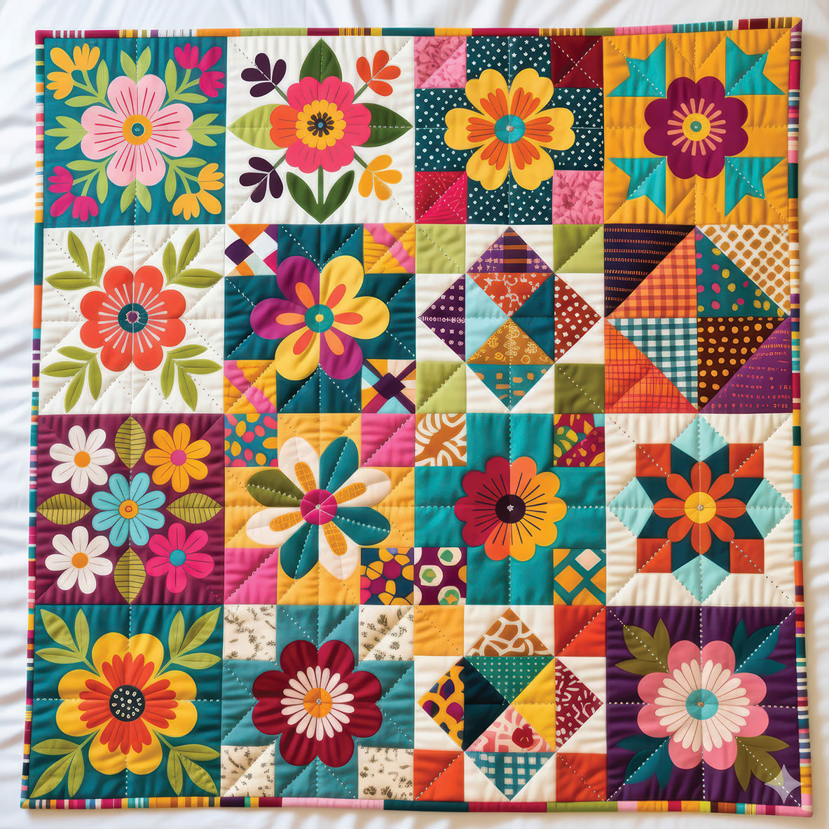 Quilted Flowers Jigsaw Puzzle