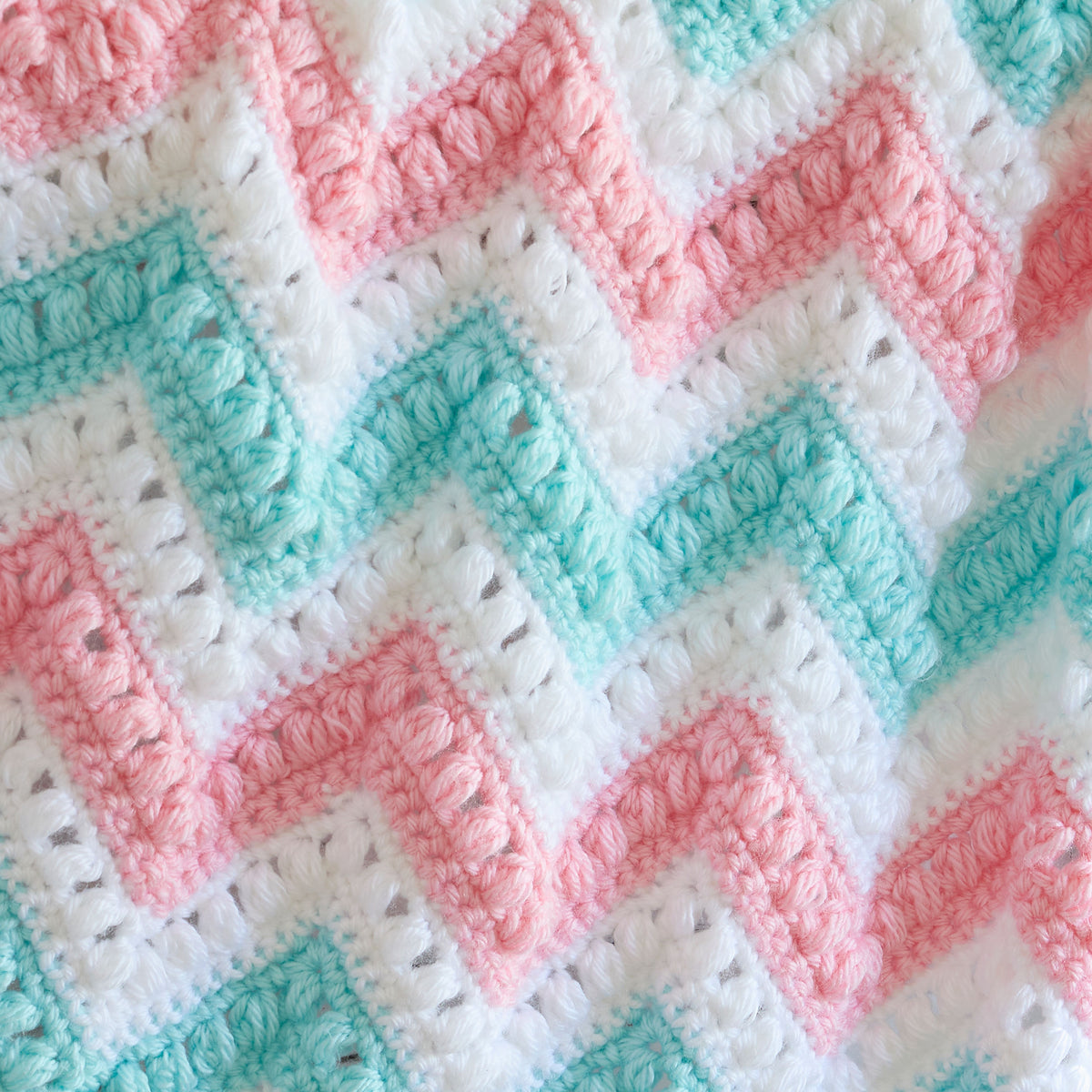 Pastel Peaks Crochet Baby Blanket