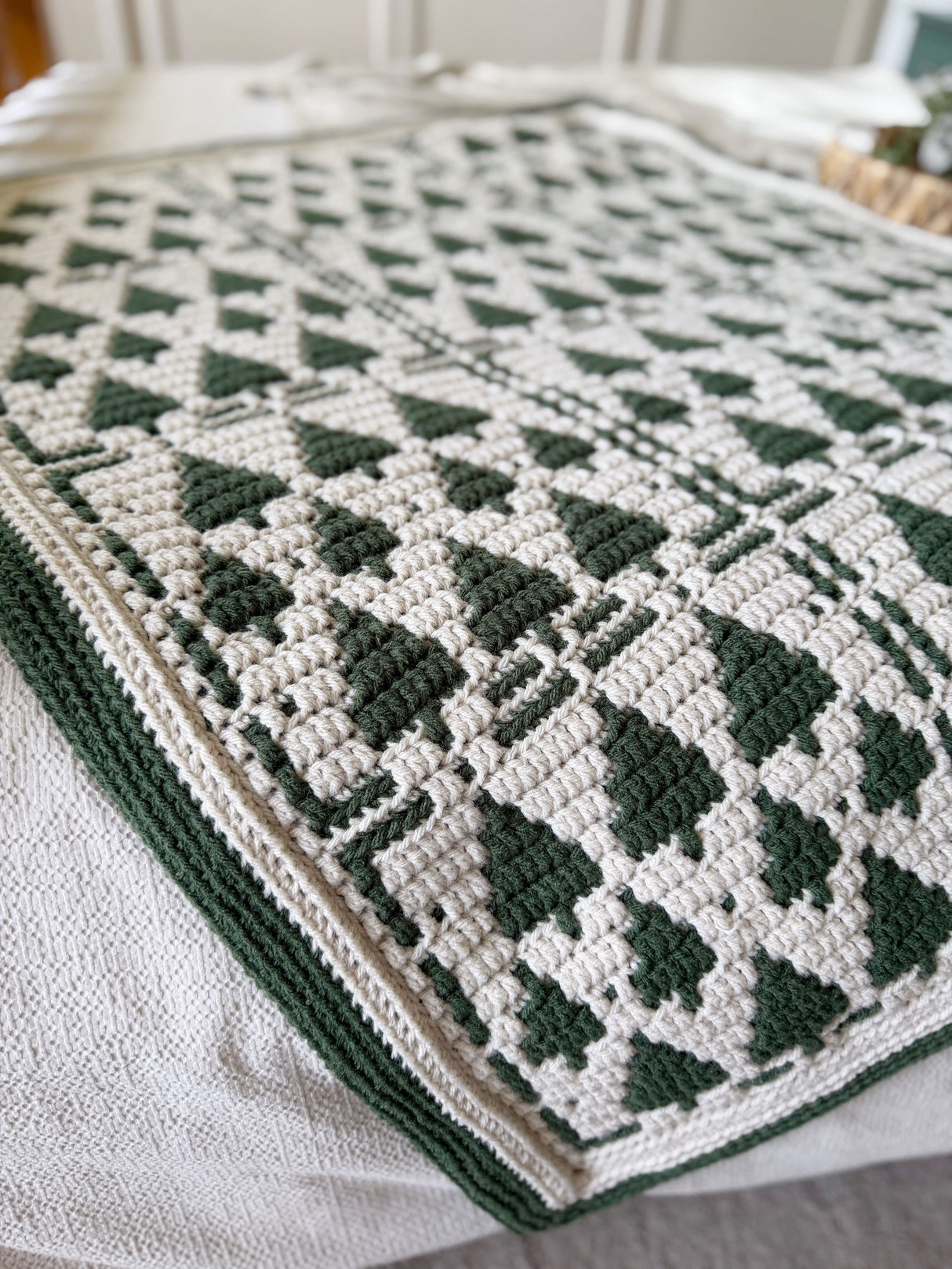 Twinkling Trees Crochet Blanket