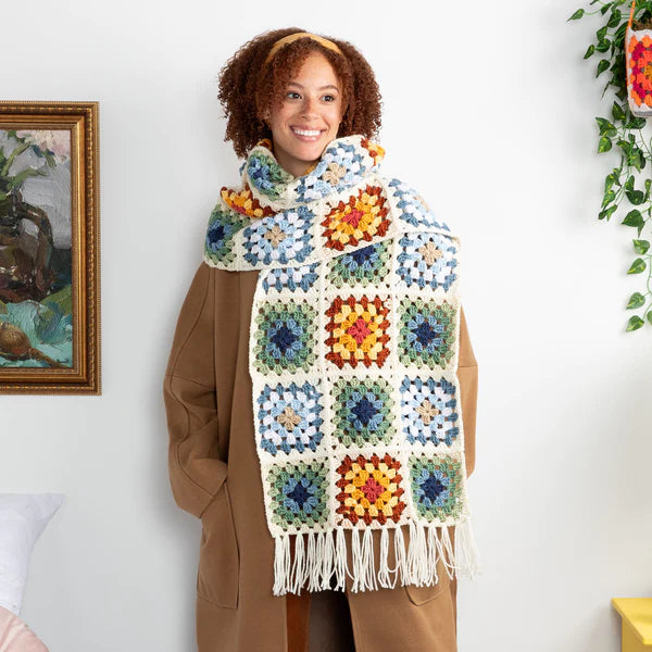 Free Crochet Granny's Hug Scarf Pattern
