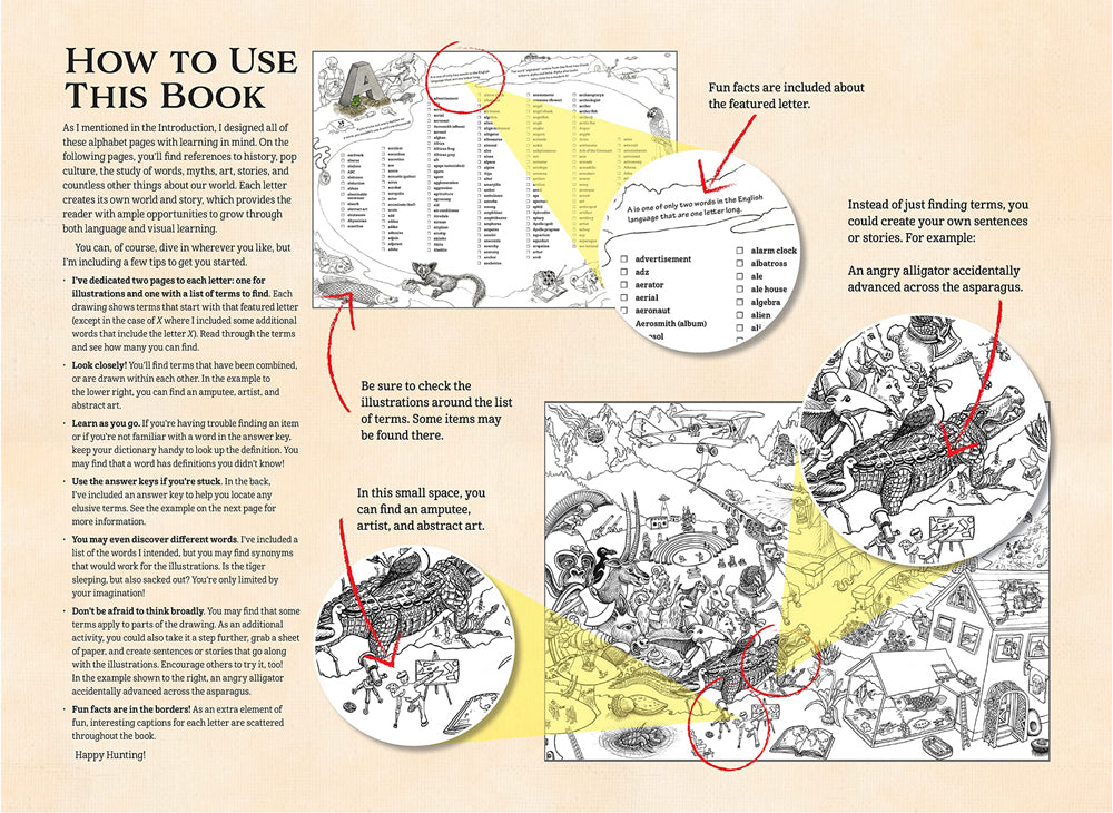 Amazing A-Z AlphaQuest Seek & Find Challenge Puzzle Book