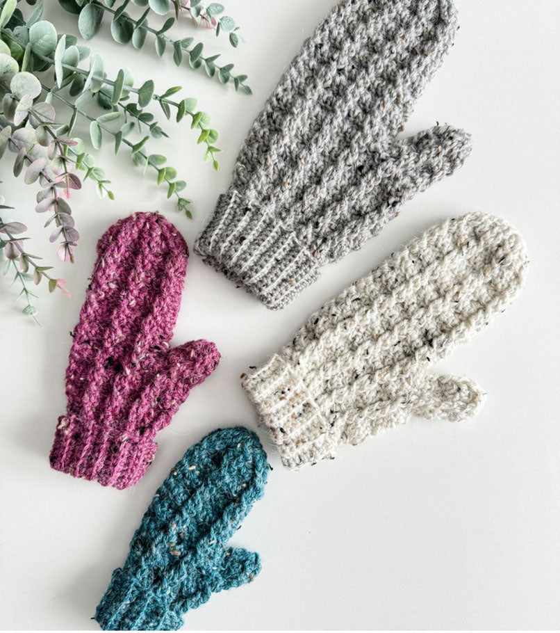 Mitones de crochet de ochos Winter Wonder
