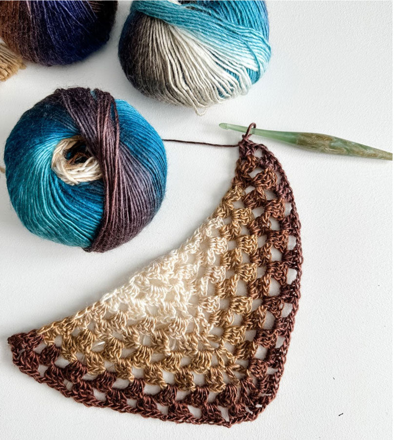 Feathered Fall Crochet Shawl