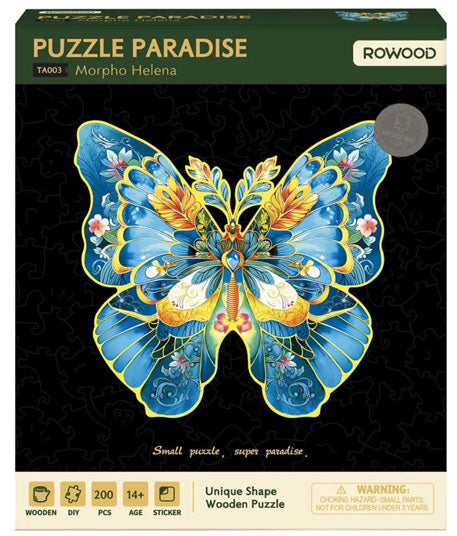 Morpho Helena Butterfly Wooden Jigsaw Puzzle