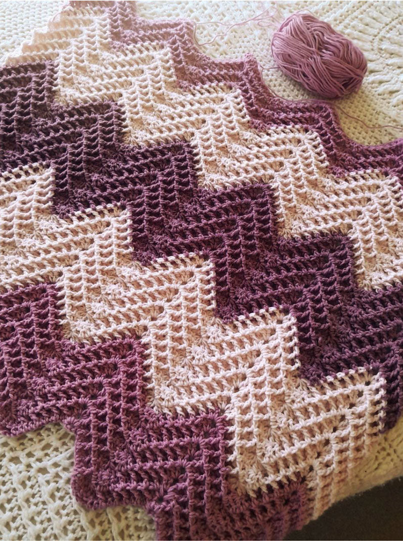 Reversible Waffle Chevron Blanket