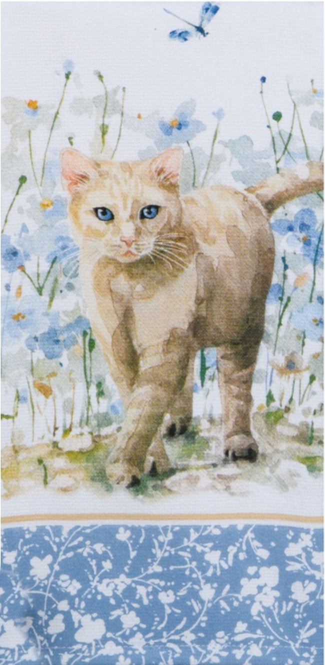 Bohemian Blue Cat Dual Purpose Towel