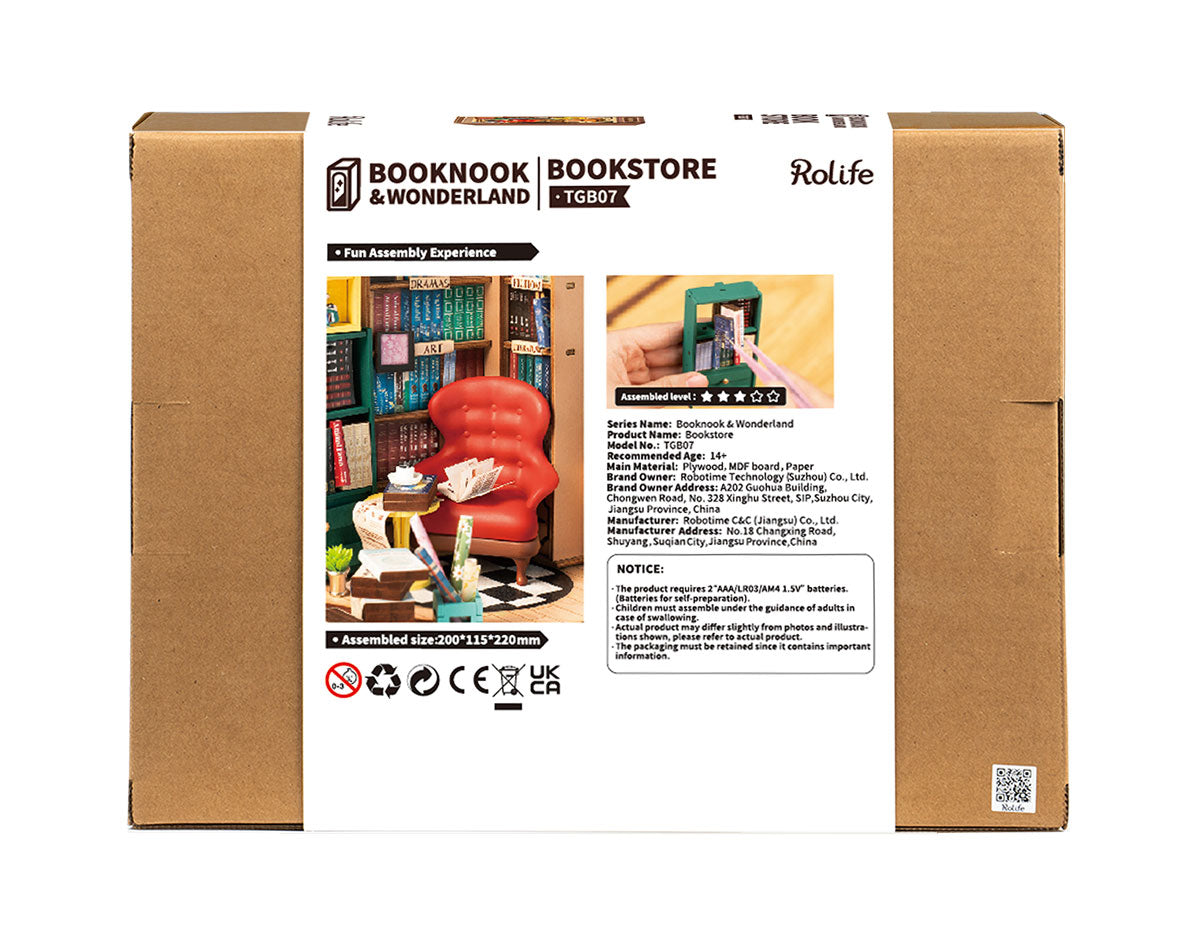 Bookstore Book Nook & Wonderland Wood Model Kit