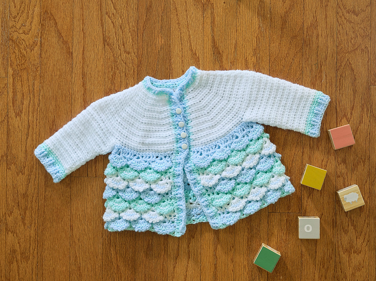 Picot Shells Baby Blanket & Jacket Set