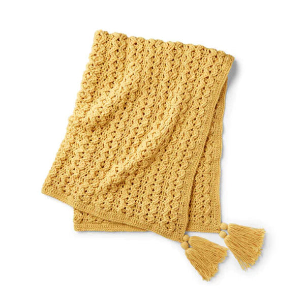 Free Red Heart Golden Waves Throw Pattern