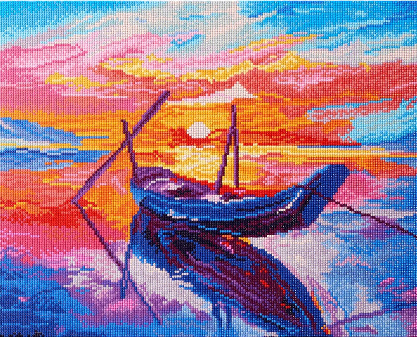 Sunset Boat Diamond Art Kit