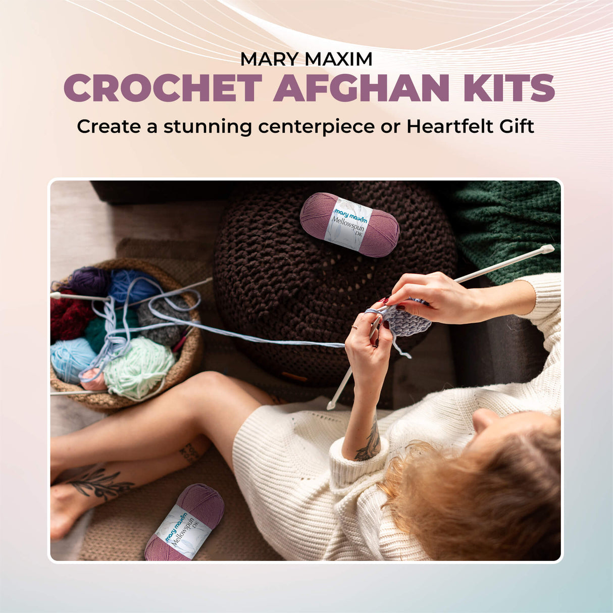 Persian Tiles Throw (Mary Maxim Mellowspun DK)