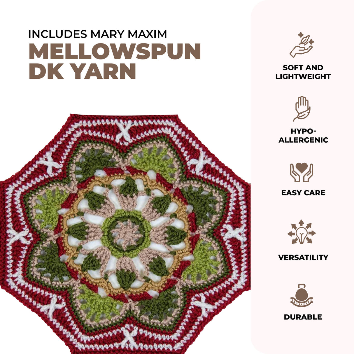 Persian Tiles Throw (Mary Maxim Mellowspun DK)