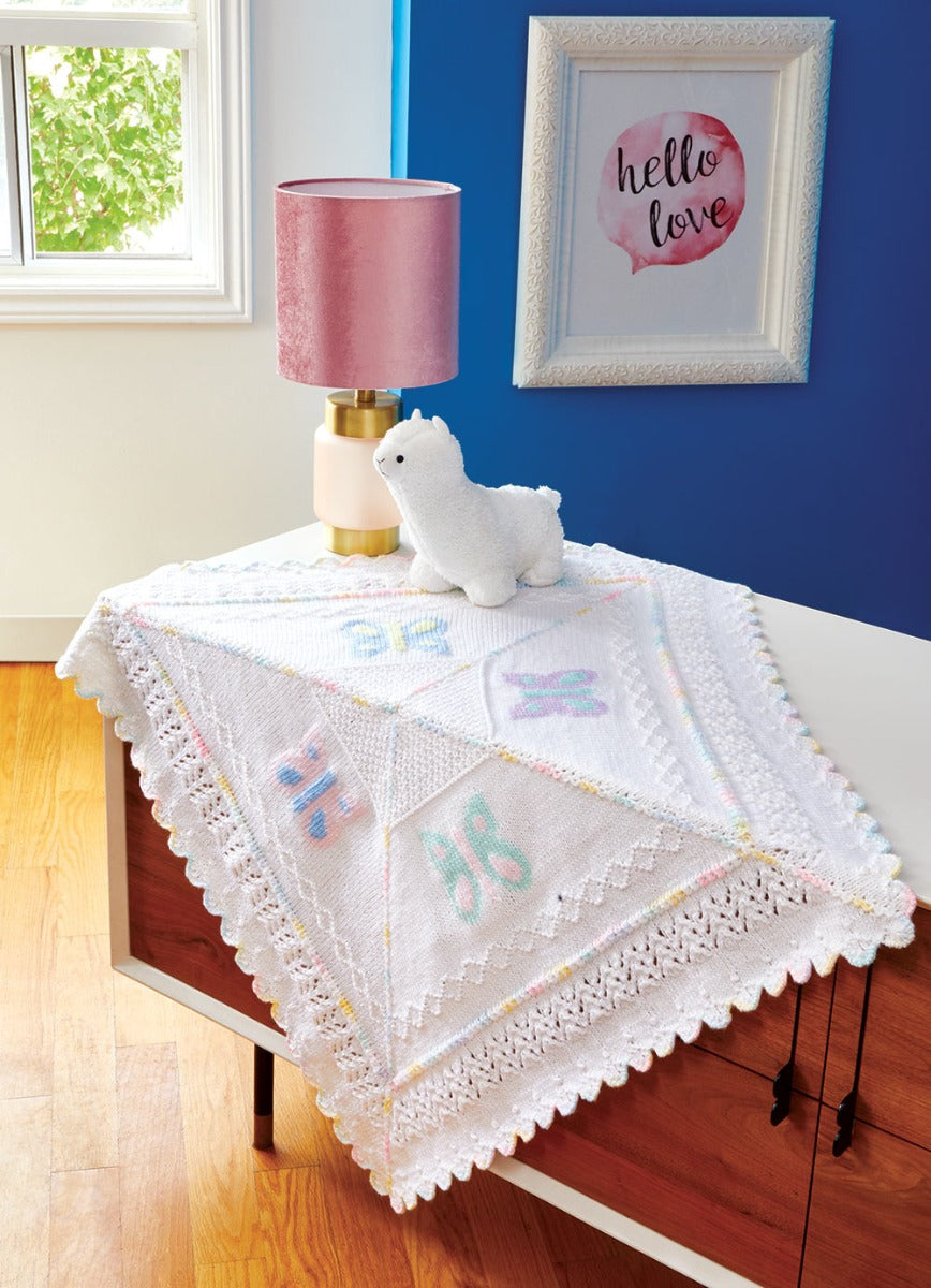 Modèle de couverture bébés et papillons