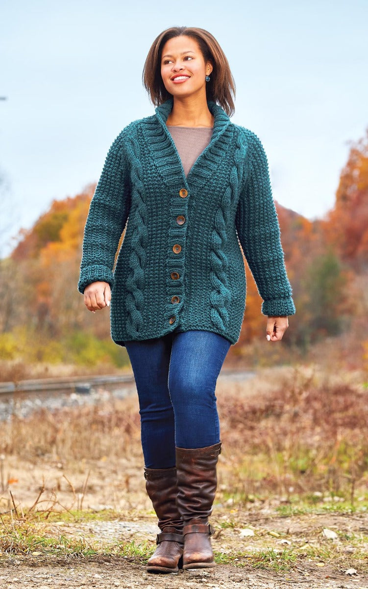 Patrón de chaqueta con cable de pilar