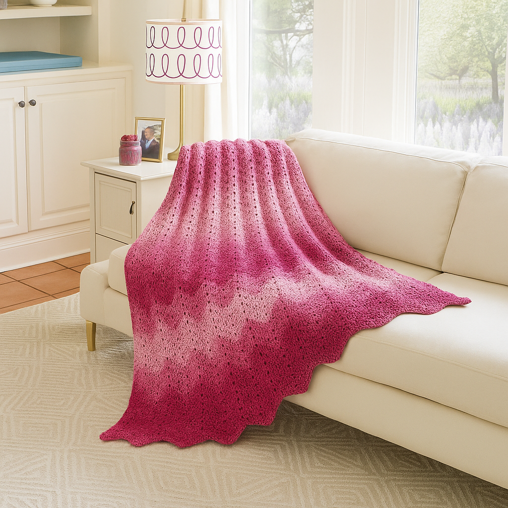 Ombre Chevron Throw