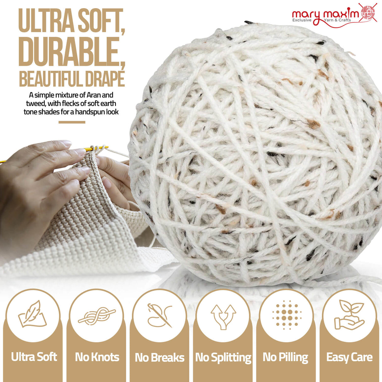 Mary Maxim Aran Irish Tweed Yarn