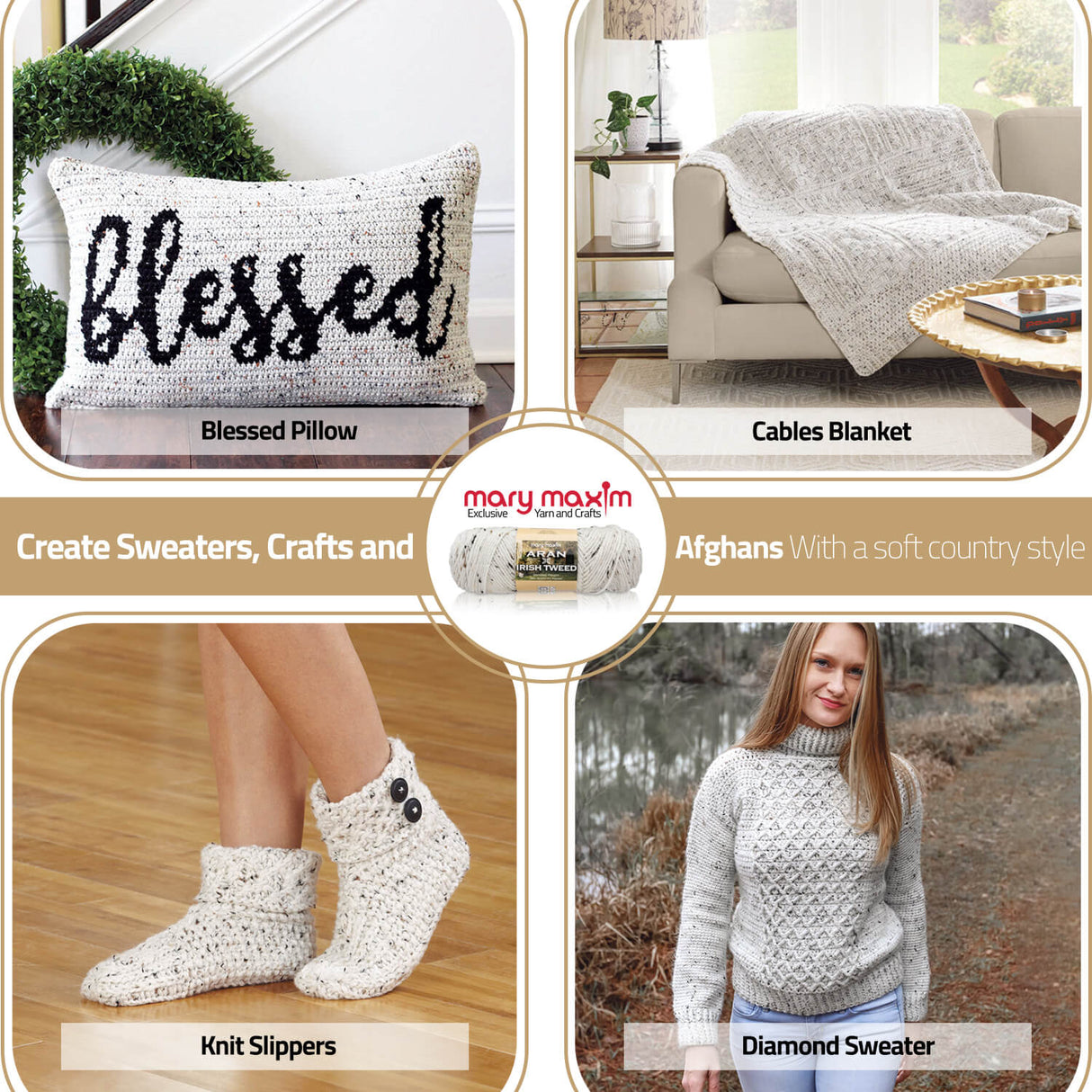 Mary Maxim Aran Irish Tweed Yarn