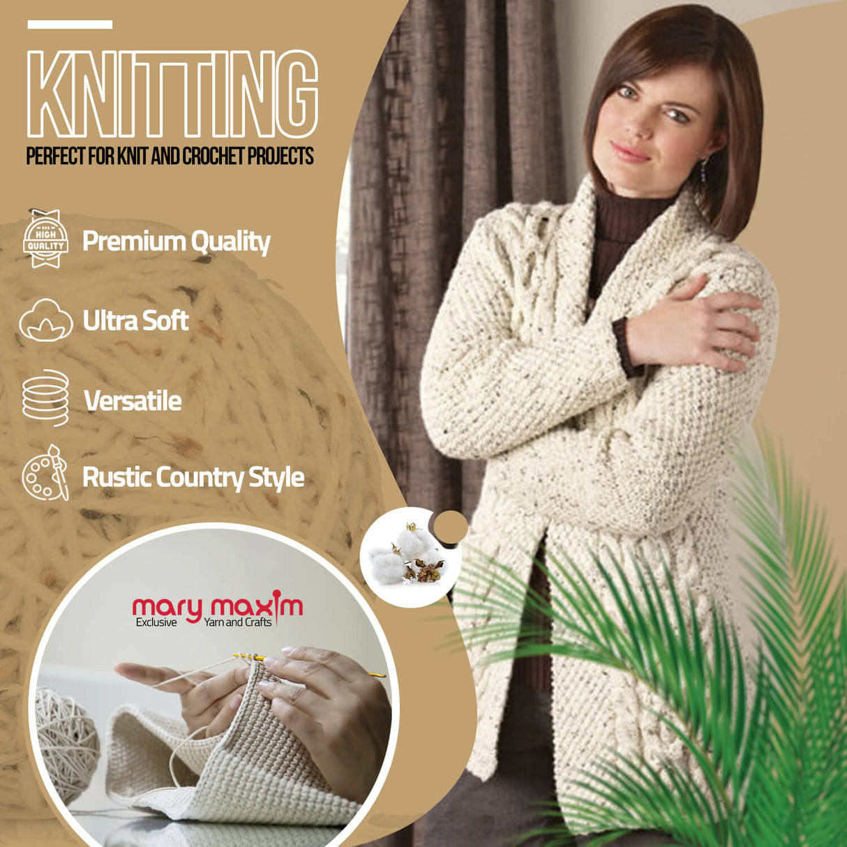 Mary Maxim Aran Irish Tweed Yarn