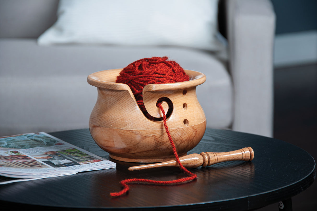 Steam Beech Wood Yarn Bowl 6 x 4"