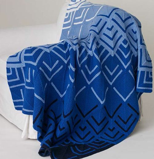 Free Cascading Colors Mitered Blanket Pattern