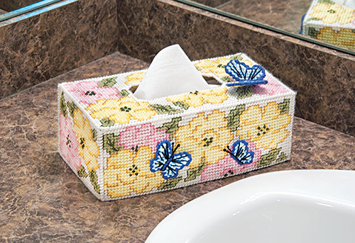 Rose Garden Tissue Box Plastic Canvas Kit