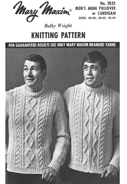 Men's Aran Cardigan Pattern