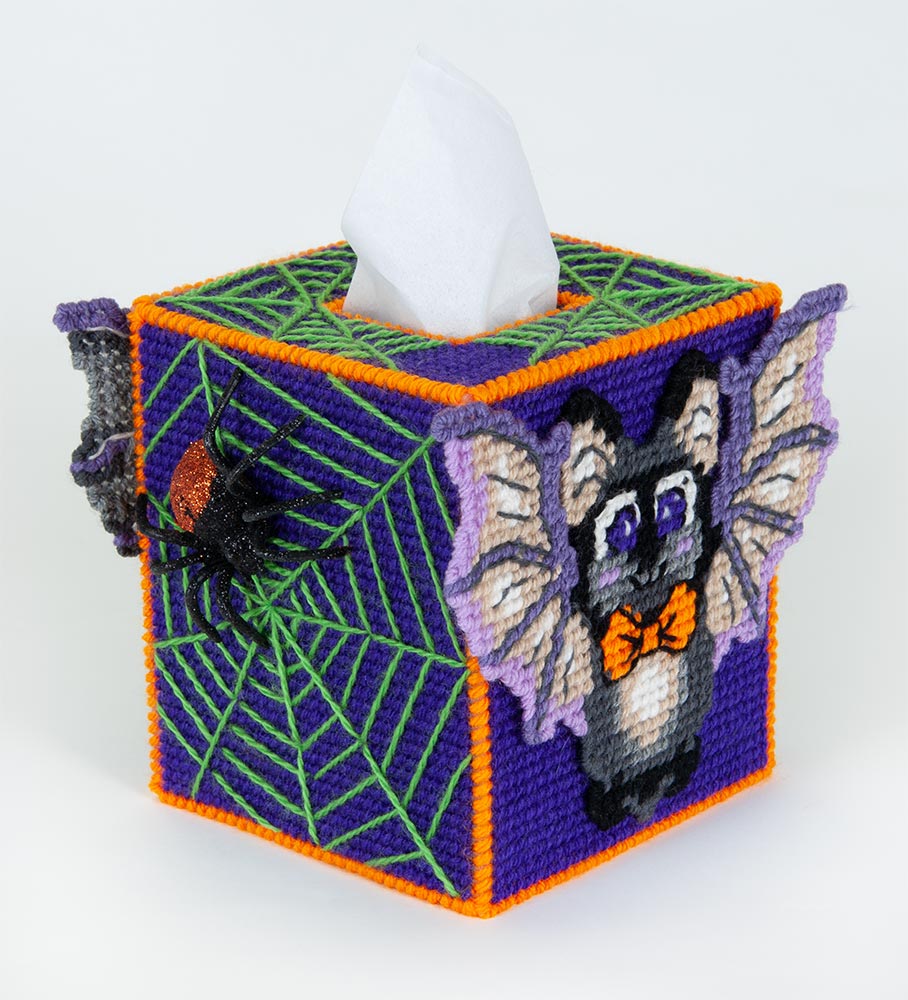 Barnaby The Bat Plastic Canvas Tissue Box Cover Kit