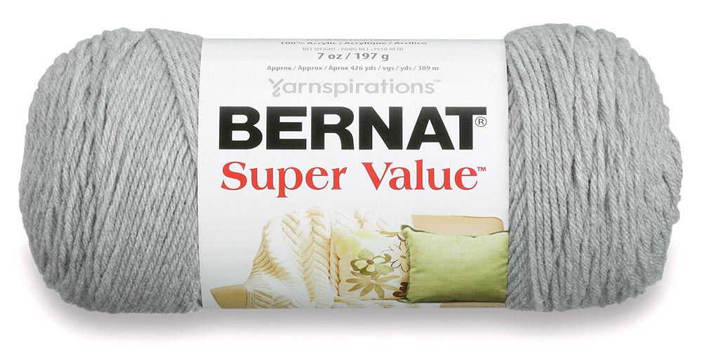 Bernat Super Value Solid Yarn - Soft Grey