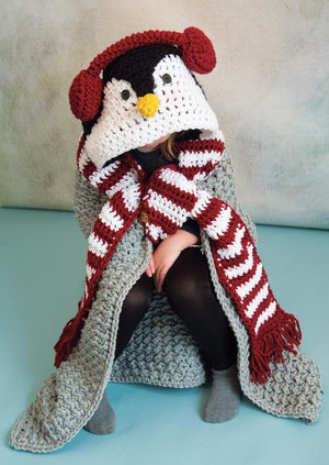 Couverture à capuche pingouin
