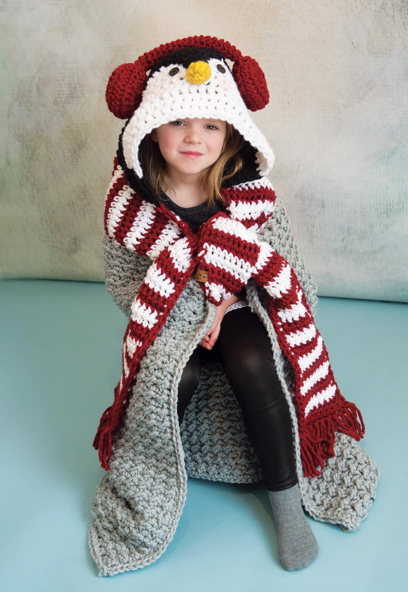 Manta con capucha de pingüino