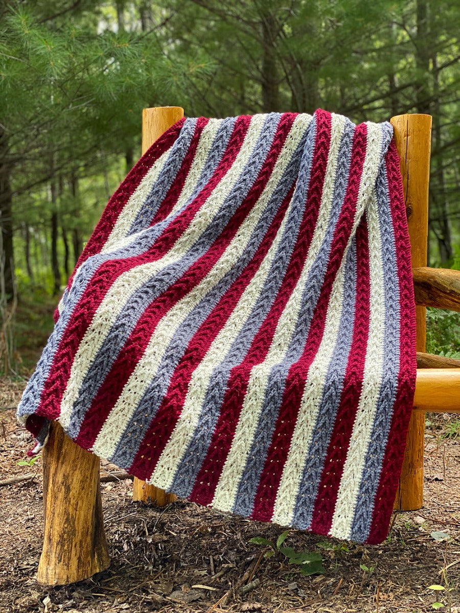 Jeté à pointe de flèche rayée