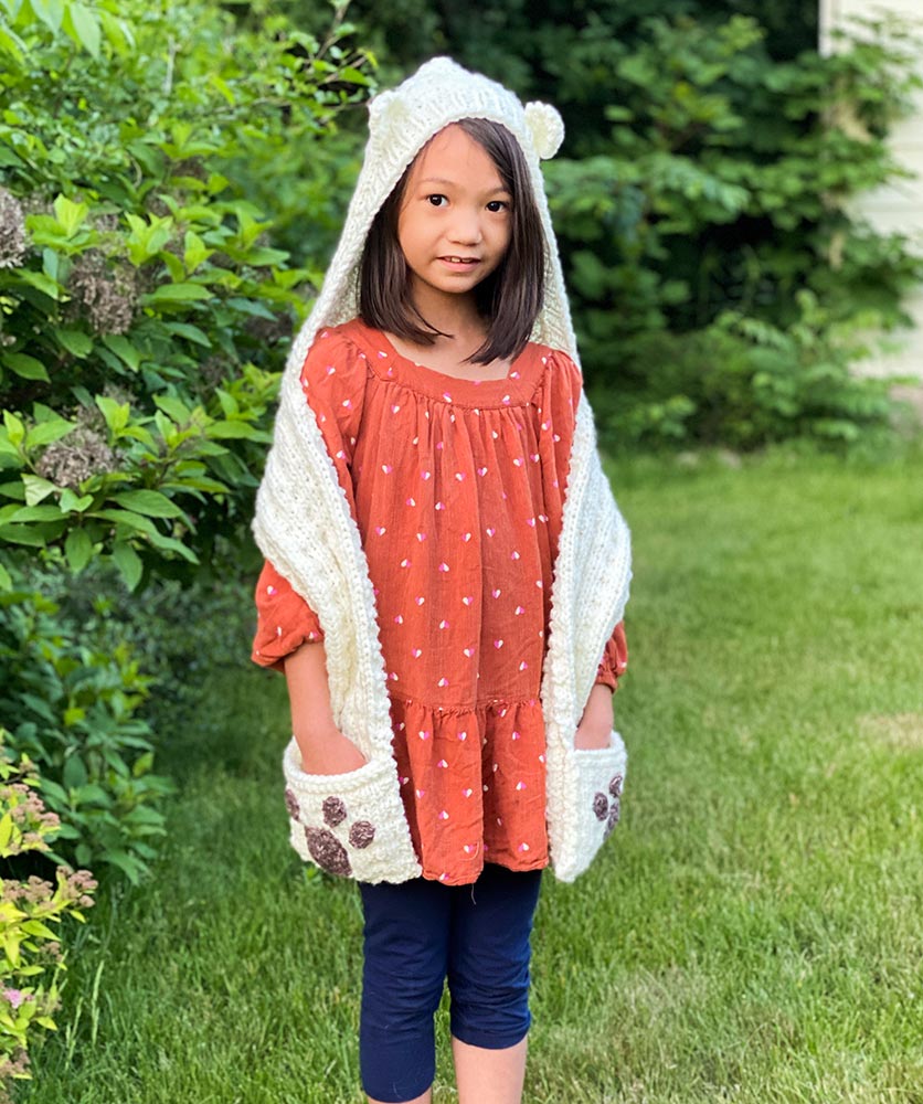 Bufanda con capucha con estampado de patas