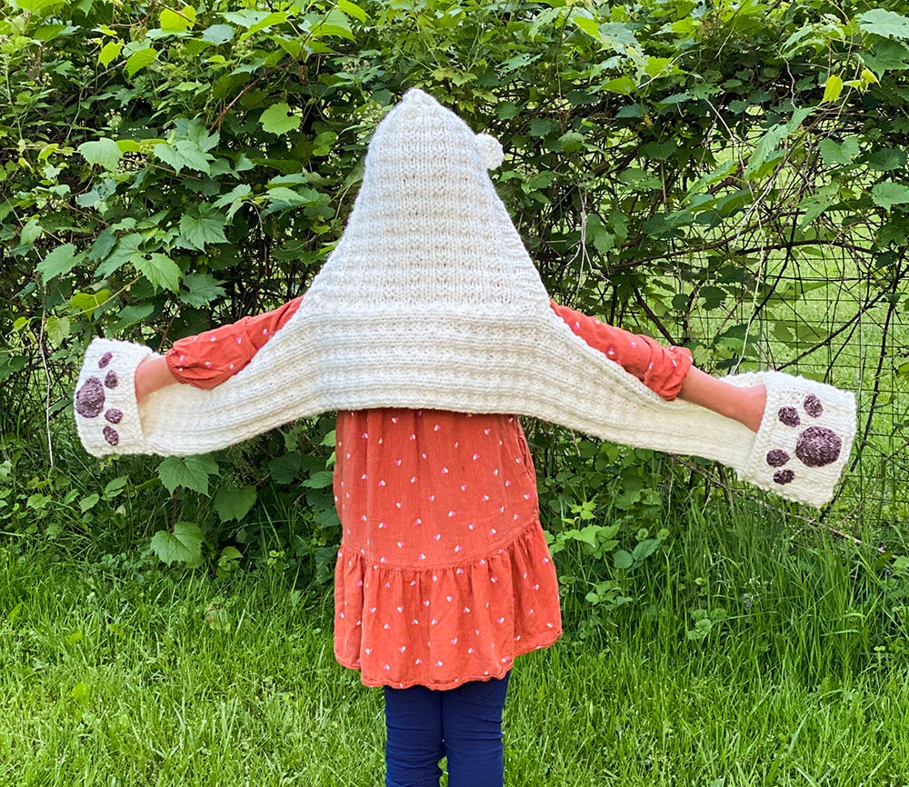 Bufanda con capucha con estampado de patas