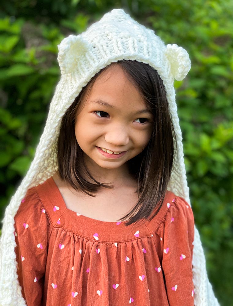 Bufanda con capucha con estampado de patas