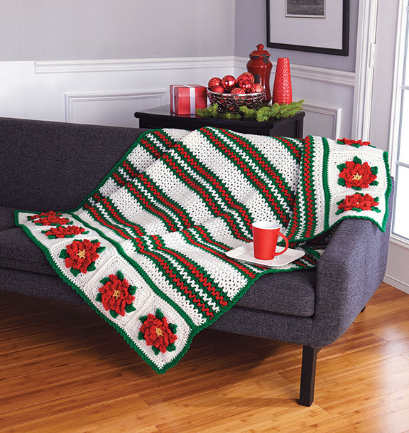 Poinsettia afghan