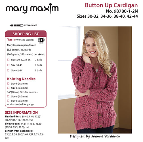 Button-Up Cardigan - Pattern Only