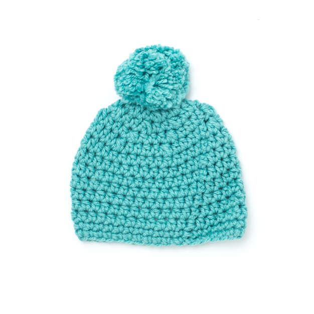 Patrón de gorro de crochet con pompones rápido y gratuito