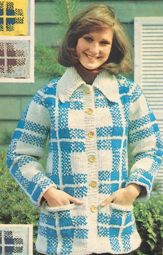 Patrón de chaqueta a cuadros o texturizada