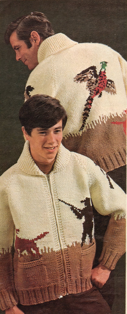 Men's or Ladies' Pheasant Hunt Cardigan Pattern